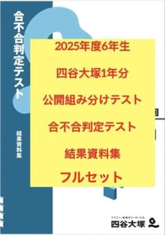 2025年度合不合判定テスト1年度分,結果資料集付き（男子） 四谷大塚2025年度合不合・組分けテスト - メルカリ