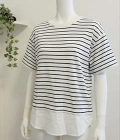 hareiro ボーダー 半袖Tシャツ 重ね着風のサムネイル