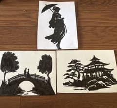 手描きイラスト3点セット「日本の情緒」筆ペンアート 一点物 - メルカリ