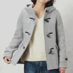 美品 green label relaxing ダッフルコートショートグレー38のサムネイル
