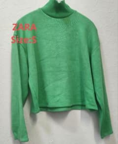 ZARA ハイネックニット 長袖 グリーンのサムネイル