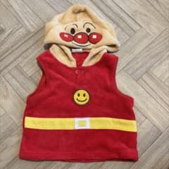 アンパンマンフード付きフリースベスト赤　95cmのサムネイル