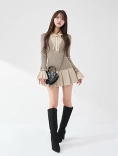 シャツドッキングプリーツミニワンピース グレー Darich - メルカリ