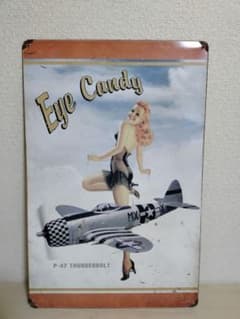 スチール製サイン　EYE CANDY P-47 THUNDERBOLT 看板のサムネイル