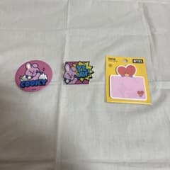 BTS 반탄 BT21 COOKY 캔 배지 아크릴 클립 TATA 첨부 메모