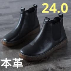 極美品 スローブイエナ サイドゴア チェルシーブーツ レザー 38 Y1042 210nouve（トゥージュヌーヴ） ブーツ サイドゴアチェルシーブーツ