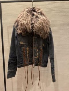 00s archive obelisk denim jacket fur y2k - メルカリ