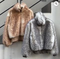 【ばさん専用】HTH Bambi Fur Zip Jacket グレーのサムネイル