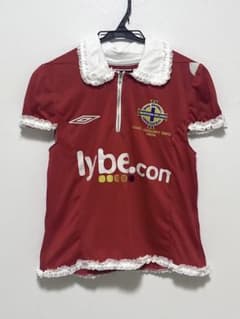 lilLilly リメイクシャツ 赤 フリル付き サッカーシャツ 9 lilLilly リメイクシャツ 赤 フリル付き サッカーシャツ 9 - メルカリ