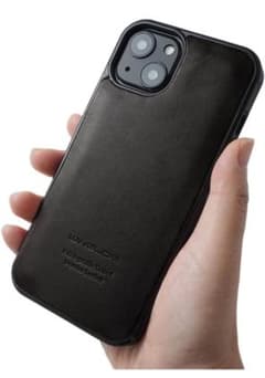 栃木レザー　iPhone13mini  レザースマホケース　ブラックのサムネイル