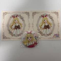 アイカツスターズ　いちご　缶バッジ ステッカー２点セットのサムネイル