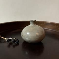 古丹波 白丹波油壷 江戸時代 小壺 花器 酒器 民藝 検:白洲正子 李朝 粉