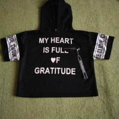 半袖 フード付き Tシャツ ブラックのサムネイル