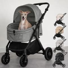 新品 開封済み 訳あり】一体型ペットカート 小型犬多頭飼い グリーン23