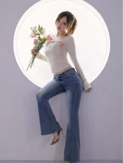 【試着のみ】andmary Heart hip flare denim Mサイズのサムネイル