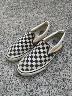 80s.90s USA製 VANS スリッポン チェッカーフラッグ 26.5cm - メルカリ