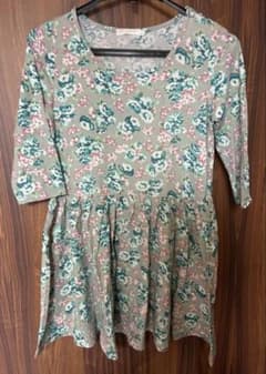 ⭐︎新品⭐︎LOWRYS FARM 花柄 五分袖 ペプラム Mのサムネイル
