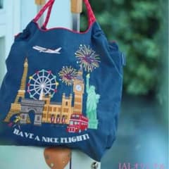 【限定品】Ball&Chain★JAL国内線機内販売エコバッグMサイズ★ネイビー JAL限定！！のボールアンドチェーンJAL←エコバッグ | 白うさぎ