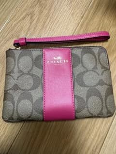 COACH シグネチャー ポーチ リストレット ピンクのサムネイル