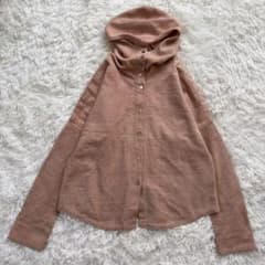 うさとの服　フード付きジャケット　羽織り　オレンジブラウン　長袖 うさとの服 フード付きジャケット 羽織り オレンジブラウン 長袖