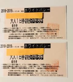 ☆最終☆水上ホワイトバレーリフト 1日券2枚☆のサムネイル