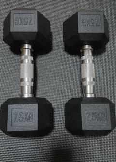 鋼*子様 7.5KG ラバーコーティング ダンベル 2個セットのサムネイル