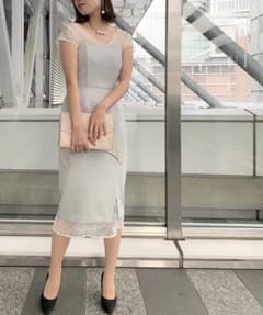 【訳あり】ラグナムーン　レースレイヤードタイトドレスのサムネイル