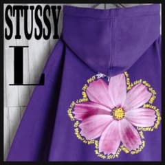 超絶希少デザイン】STUSSY☆バックビッグロゴコスモス秋桜花フラワー 