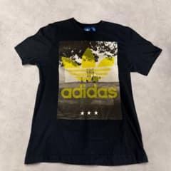 adidas Originals Tシャツ M 黒 トレフォイル ビッグロゴ