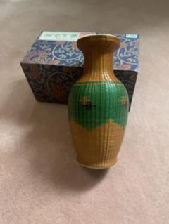 中国　籐製 花瓶 花器 フラワーベース 共箱付きのサムネイル
