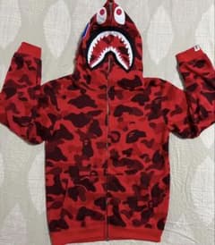 BAPE シャークデザイン パーカー レッドのサムネイル