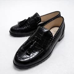 ZARA タッセルローファー 37 クロコ型押し スタッズ