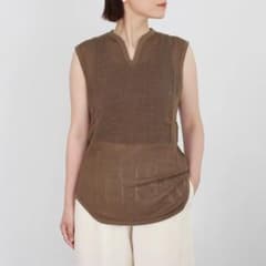 【新品激安】PHEENY Basket mesh メッシュベスト 茶ノースリーブのサムネイル