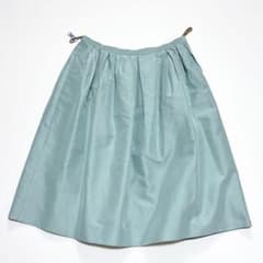 FOXEY フォクシー フレアスカート XL シルク グリーン ターコイズ
