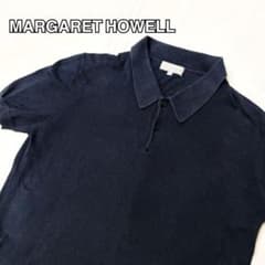 MARGARET HOWELL ブラックポロシャツ 半袖 MARGARET HOWELL ブラック ニットポロシャツ 半袖 - メルカリ