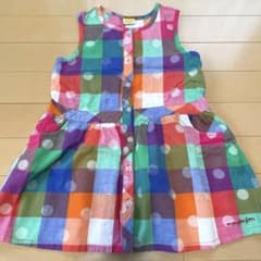 mou jon jon  110cm  ワンピース　ノースリーブ　チェック柄のサムネイル