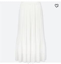 新品タグ付きユニクロ ハイウエストシフォンプリーツスカート ホワイトのサムネイル