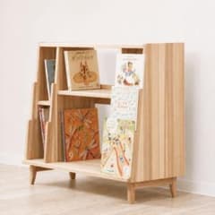 国産杉のワイド絵本棚 北欧デザイン 幅85cmのサムネイル