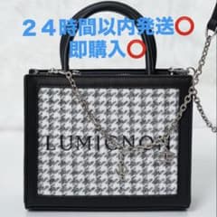 lumignon houndtooth 2way bagブラック Lumignon houndstooth 2way bag ブラック - メルカリ