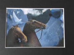 栗林今朝男、【騎乗近し】、希少な額装用画集より、新品額装付 - メルカリ