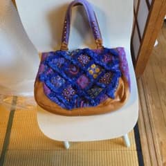 JAMIN PUECH 中型トートバッグ 紫/茶色のサムネイル