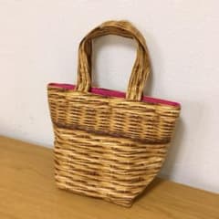 【501】かご柄ミニトートバッグのサムネイル
