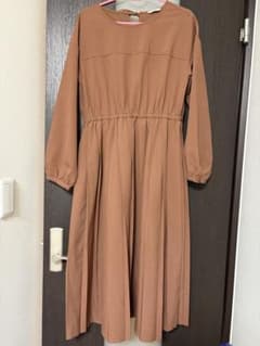 ［美品］【ehka sopo（エヘカソポ）】長袖ロングワンピース　ブラウン系のサムネイル