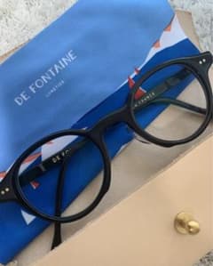 【.様専用】DE FONTAINE 黒縁メガネ(ボストン型、度なし)のサムネイル