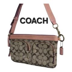 美品】COACH シグネチャー ワンショルダーバッグ Y2Kアーカイブ ピンク