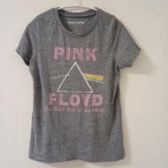 ピンクフロイド プリント Tシャツ クルーネック半袖 XS 灰 綿混 ライブ
