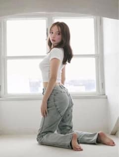 andmary店舗限定品heart hip denim pink stitchのサムネイル