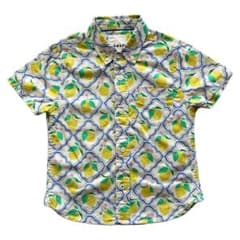 【夏物SALE】Mini Boden 半袖シャツ レモン 4-5Y 110cm