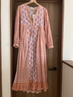 Freada フリーダ インド木版ワンピース　ピンクのサムネイル
