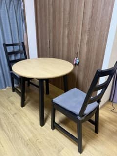 IKEA PINNTORP 丸テーブル NORDVIKEN チェア2脚セット - メルカリ